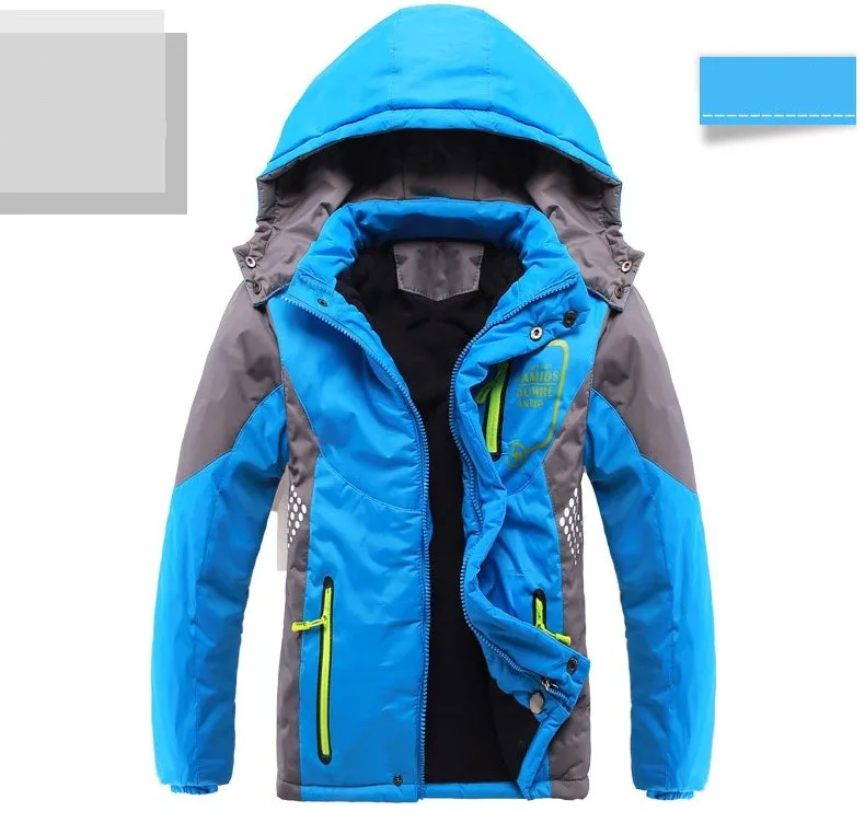 Зимнее утепленное Детское пальто Детская одежда двухслойные ветрозащитные куртки для мальчиков и девочек верхняя одежда для детей от 3 до 14 лет