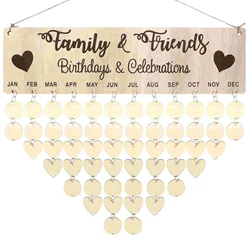 Panneau de rappel d'anniversaire, 1 ensemble, bricolage de la maison, calendrier mural, Plaque de rappel de Date suspendue 