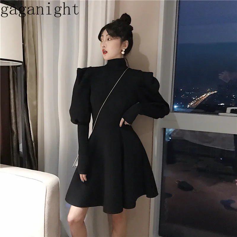 

Gaganight Black Elegant Party Women Short Dress Pull Long Sleeve Bodycon Dresses Slim Korean Fashion Vestidos Chic Office Lady