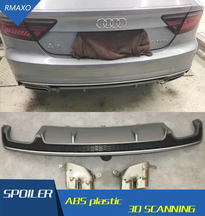 Для Audi A7 S7 обвес спойлер- Для Audi A7 RS7 YD ABS задний спойлер передний бампер диффузор защитные бамперы