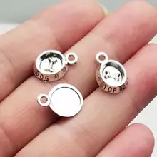 40 шт./лот 15x10 мм антикварные посеребренные 3d Подвески для собак