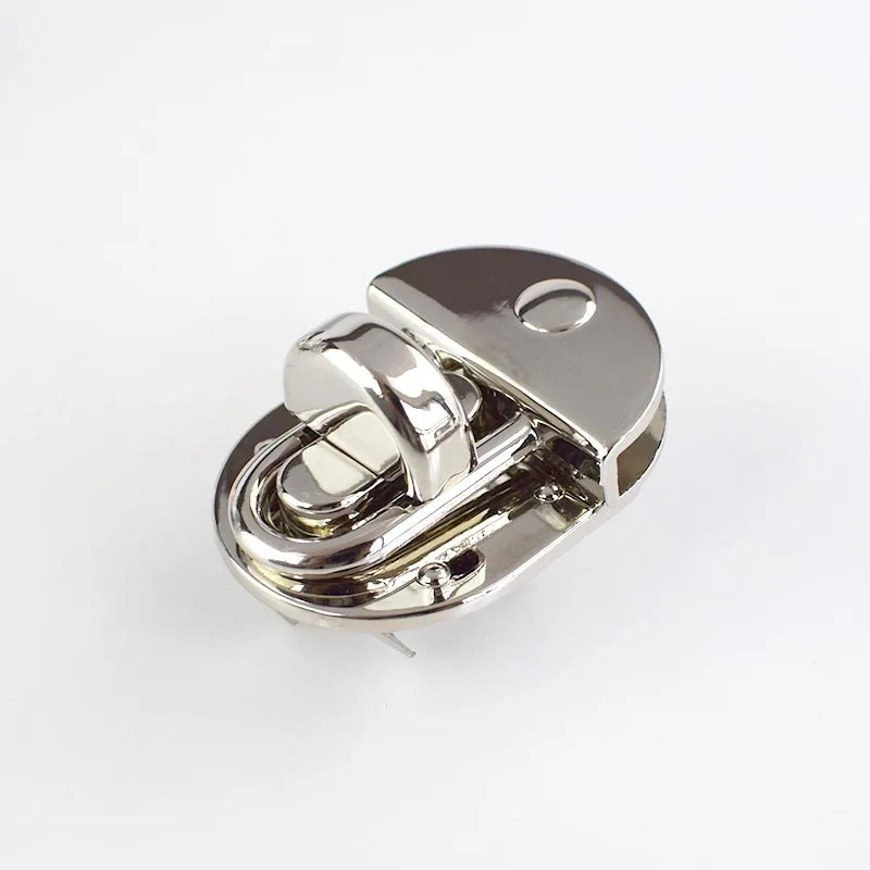 silver 5/10 шт. 44x35 мм металлический защелкивающийся оснастки для Сумки из натуральной кожи Для женщин Поворотный замок для сумок защелкивающийся замок DIY, иных металлических пряжки аппаратных аксессуары для ванной комнаты - Цвет: silver