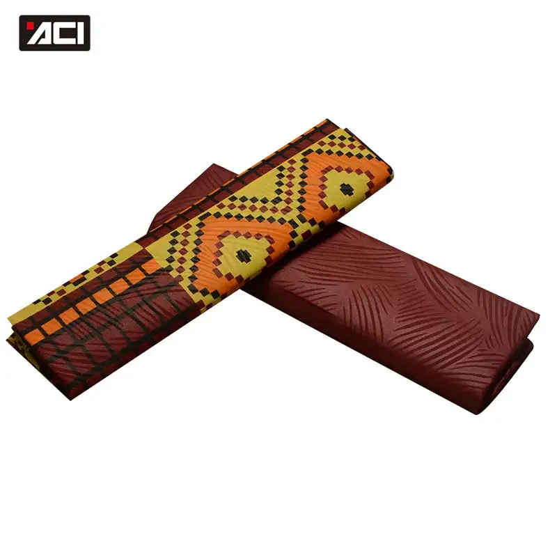 ACI 4 ярдов полиэстер Анкара восковая ткань тиснение Chitenge Ghana Kente печатная восковая ткань Африканская Kitenge принт настоящий воск ткань