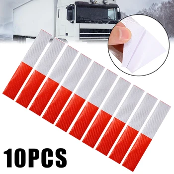 

10pcs 5x30cm Reflective Stickers Adhesive Tape Car Truck Bike Safety Stickers White Red Reflective Strip Traffic Safety Strip