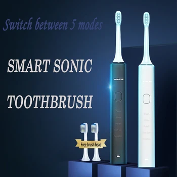 

Smart Sonic Electric Timer Toothbrush 5 Mode Powerful USB Charge Rechargeable Electronic Whitening Automatic Tooth Brush