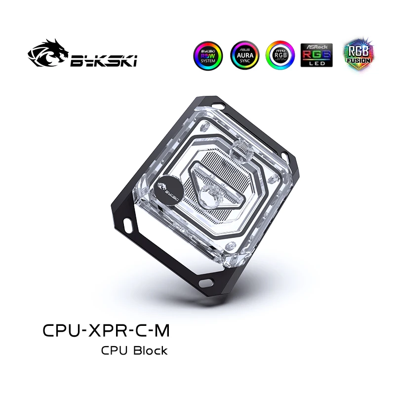Bykski-processador do Cpu Refrigerador do Bloco de Água Dissipador de Calor para o Ryzen X470 X570 Transparente Rgb 12v 5v