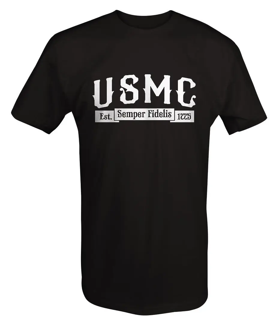 Fashion Hot USMC Semper Fidelis Banner US Marine Corp T shirt Tee | Мужская одежда