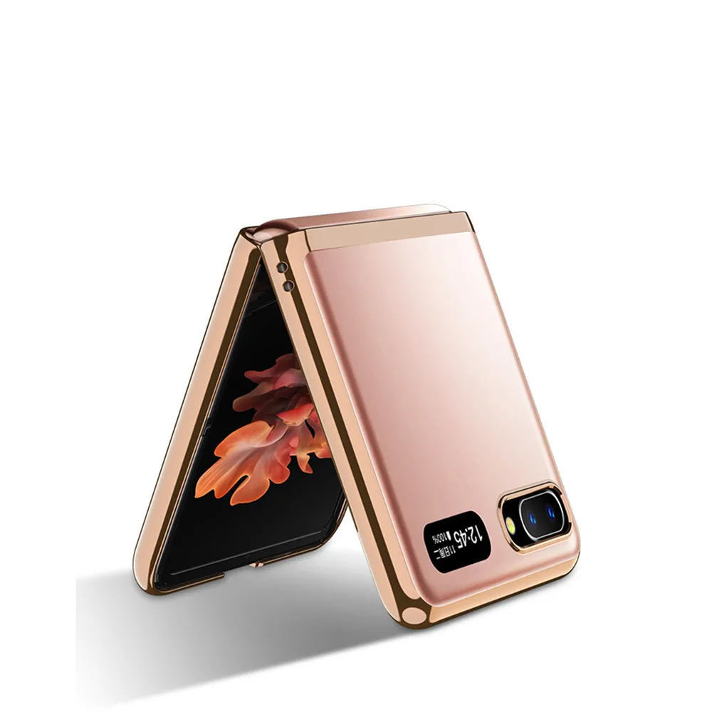 Shockproof Protective Cover for Samsung Galaxy Z Flip/F7000/F7070 Phone Ultra-thin Electroplating Phone Case Protective Shell