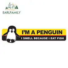 EARLFAMILY 13cm x 9.6cm for Im a Pinguin I Eat Fish Anime Cartoon funny car stickers Windshield Bumper windows vinyl JDM Decal EARLFAMILY 13cm x 9.6cm for Im a Pinguin I Eat Fish Anime Cartoon funny car stickers Windshield Bumper windows vinyl JDM Decal