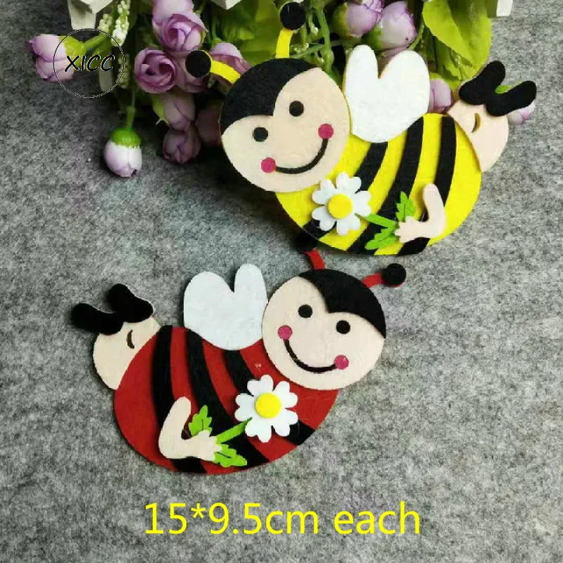Non-woven Toy Animal Ladybug Bee Panda Butterfly Felt DIY Pack Kindergarten Decoration Primary School Classroom Wall Sticker Felt Fabric Sheet