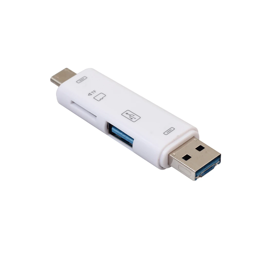 Многофункциональный USB 3,1 type-C к USB 2,0 Micro 5Pin TF адаптер для чтения карт OTG