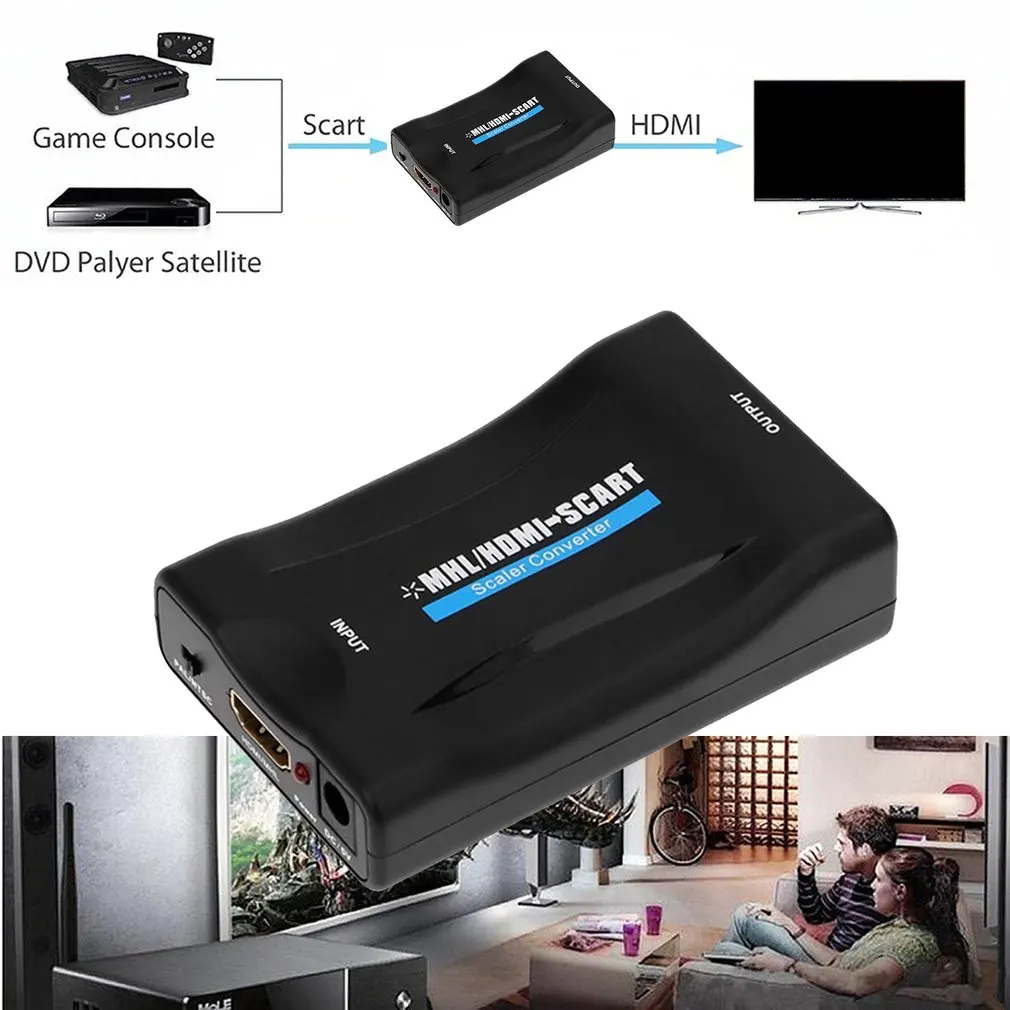  Scart Al Convertitore di Hdmi Audio Video Adattatore Hdmi a Scart per Hdtv Sky Box Stb per Smartpho