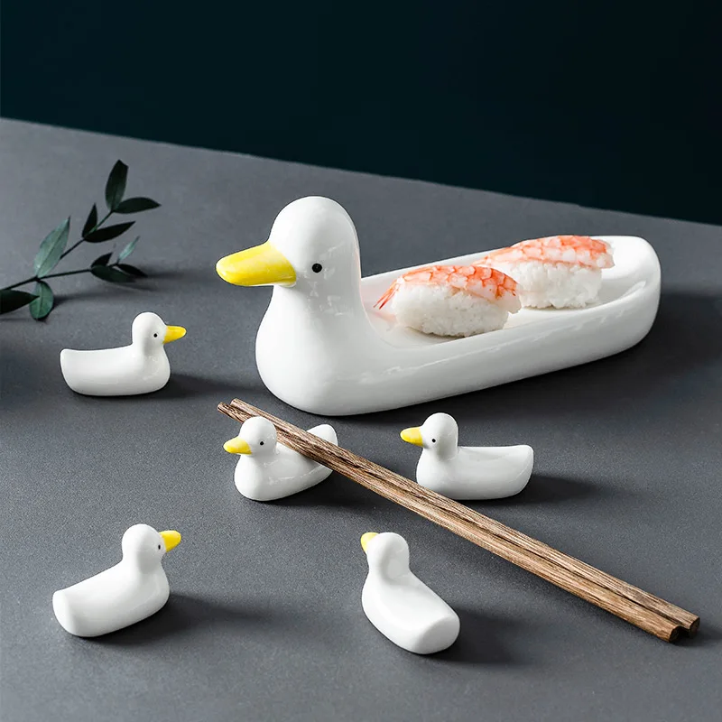 Кухонные принадлежности японская керамика посуда разрисованная вручную керамика утка палочка для еды полка креативная палочка для еды