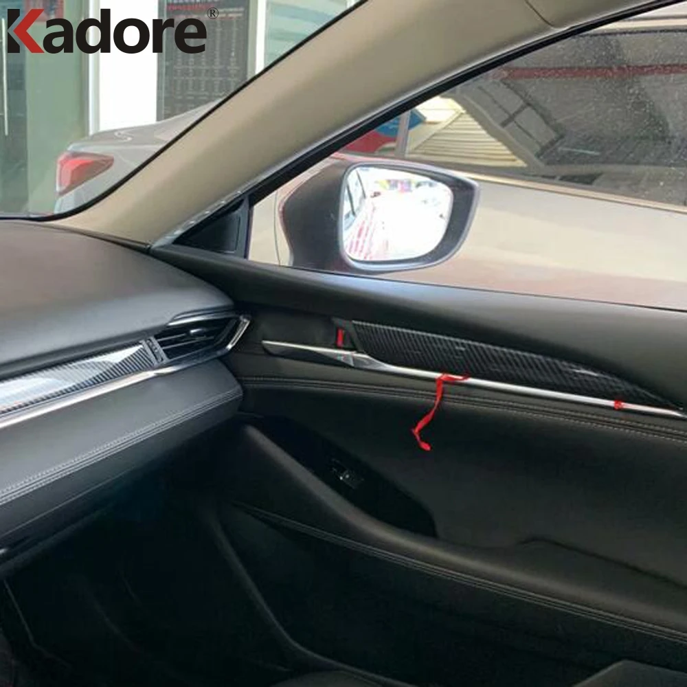 Для Mazda 6 Atenza углеродное волокно, автомобильный подлокотник для межкомнатной двери, украшение для двери с блестками, Накладка для отделки, аксессуары