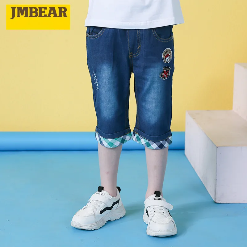 JMBEAR детская одежда джинсовые шорты с пятиконечной точкой для мужчин новые Мытые