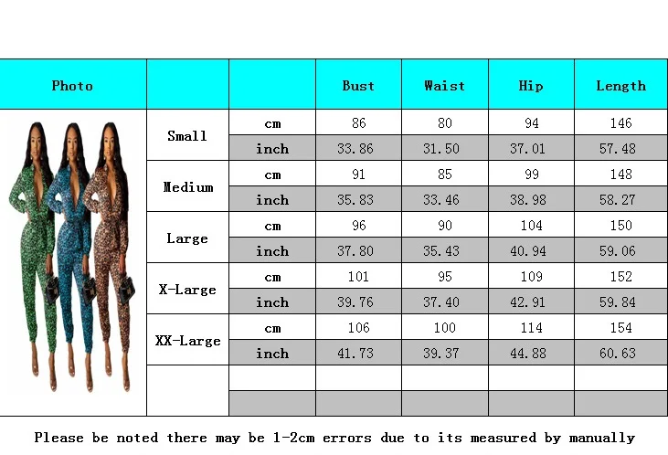 Autumn Fashion Jumpsuit Women Plus Size Rompers Leopard Print Romper Women Long Sleeve High Elastic Overalls Long Pants