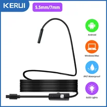  KERUI Mini Endoscope Camera 7mm/5.5mm Micro USB Connector Camera for Android PC Soft Inspection Camera Borescope IP67 Waterproof 