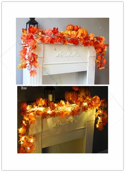 

Halloween DIY decoration simulation 1.7M Maple leaf Rattan vine garland door window wall party festival decoration props Pendant