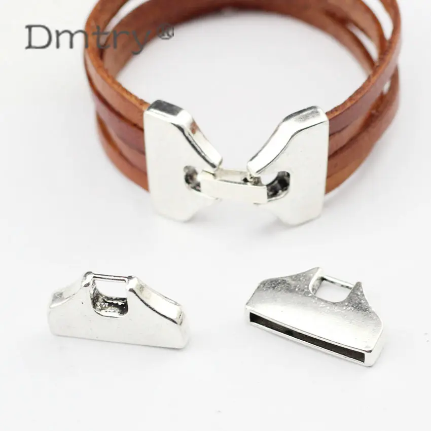 

Dmtry 3set/lot Wholesale Ancient Silver Plated Hook Clasps Connectors Findings For Leather Bracelet Jewelry Making Gift LC0126