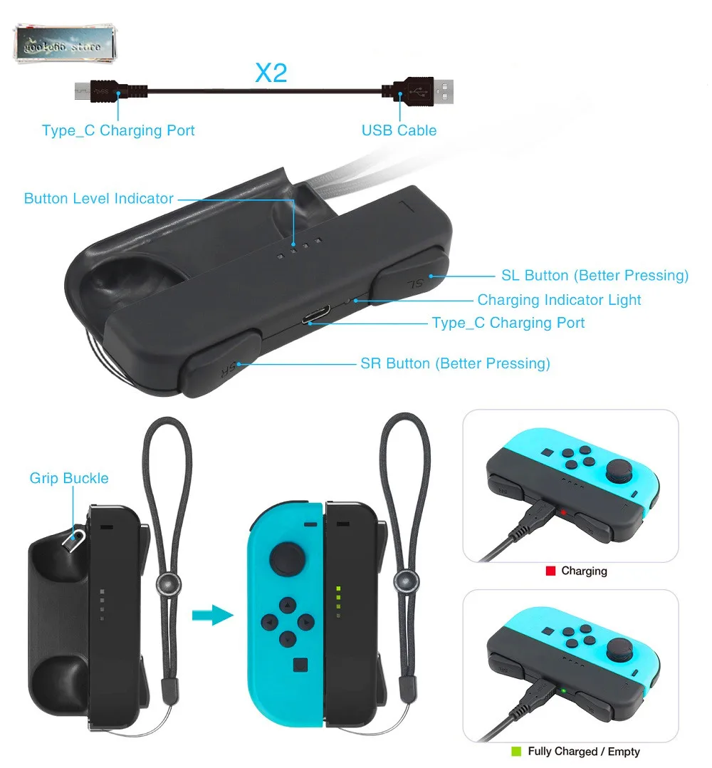 Мини estación de carga портативный para Nintend Swithc Joy-con indicador de зарядное устройство светодиодный-Negro