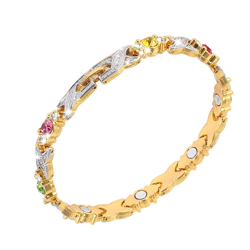

Fashion Ladies Diamante Magnetic Healing Bracelet for Arthritis Pain Relief