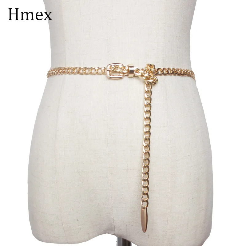 Fashion Punk Waist Chain Belts Women Gold Color Tassel Chain Trousers Link Metal Belt Chain For Pants Dress Accessories