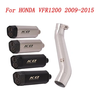 Escape Motorcycle Exhaust Mid Link Tube And 51mm Vent Pipe Stainless Steel Exhaust System For HONDA VFR1200 2009-2015