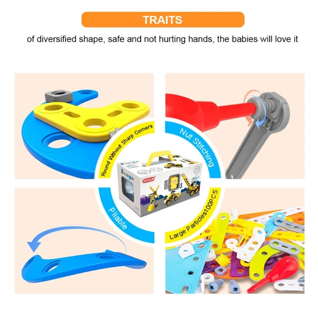 Intellectual Assembly Truck Car, 1 Set DIY Construction Vehicle Toy, Nut Engineering Vehicles for  for Kids Boys 69HE 5