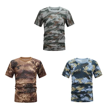 Tactical Camouflage Shirt Hunting Camo Shirt Breathable Quick Drying Loose Casual Tee Tops Apparel Tights Men Women Army Hunting tanie i dobre opinie CN (pochodzenie) QJ2071 Dobrze pasuje do rozmiaru wybierz swój normalny rozmiar Quick Drying Fabric