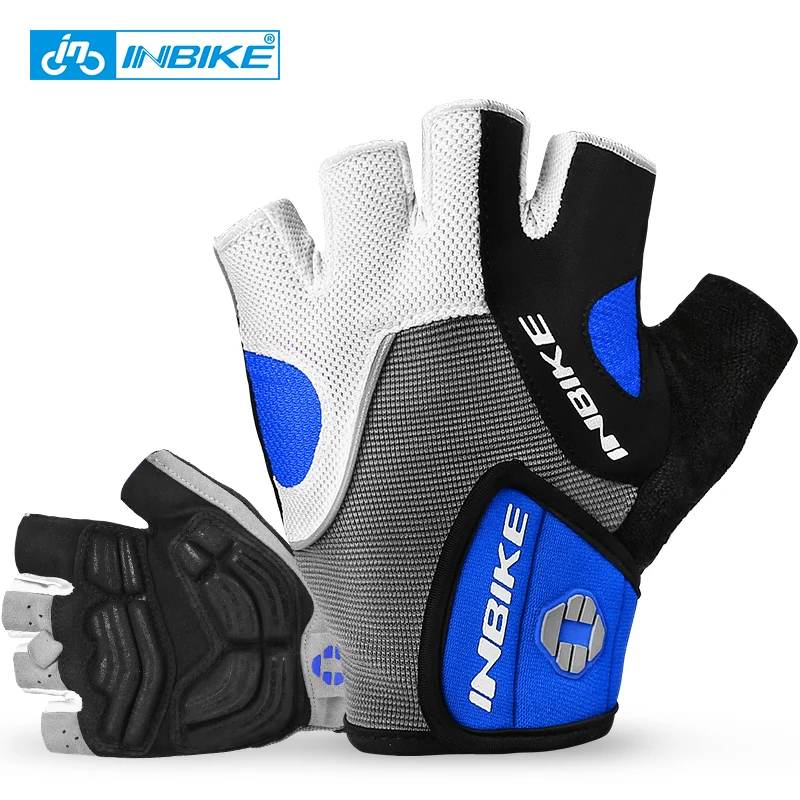 INBIKE мужские перчатки для горного велосипеда перчатки для велоспорта 5 мм гелевая накладка амортизирующие противоскользящие дышащие перчатки для горного велосипеда