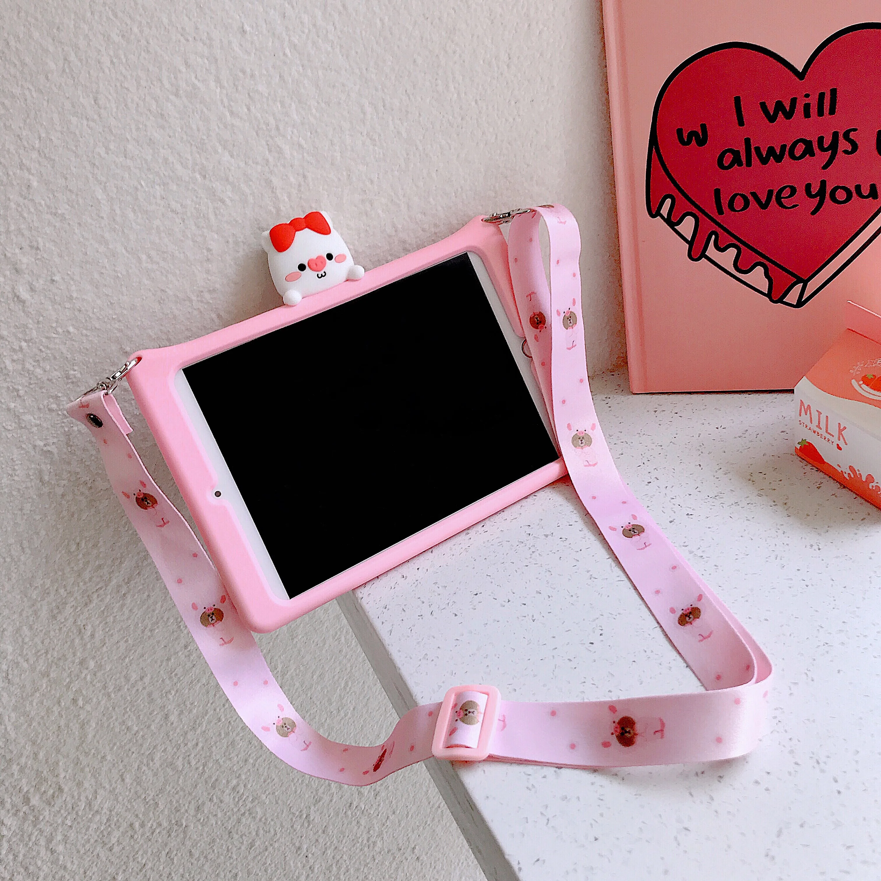 

Soft silicon stand Kids Cover For iPad 9.7 2018 2017 Pro 9.7 Air 1 2 Case Cute Pig Pattern Funda for iPad Mini 1 2 3 4 5 cases