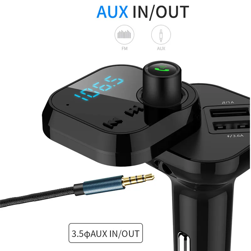Автомобильное зарядное устройство Usb для Xiaomi Mi 10 Pro mp3 плеер Bluetooth FM передатчик
