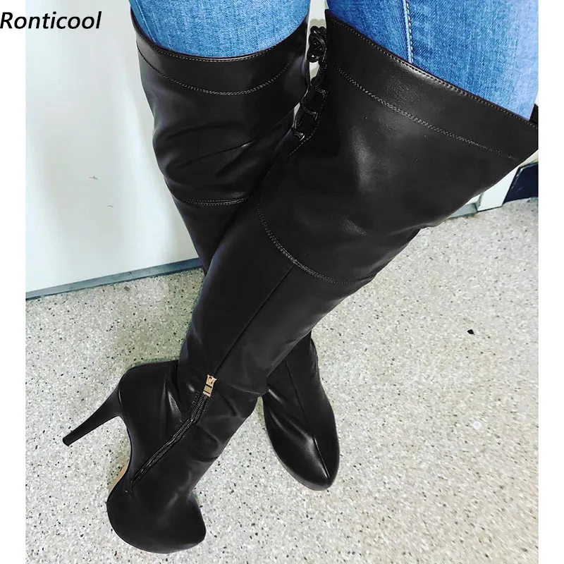 Bottes Au-dessus Du Genou Vintage 1969 - Talons - Taille 38 - Cuir Italie - Modèle Rare Occasion