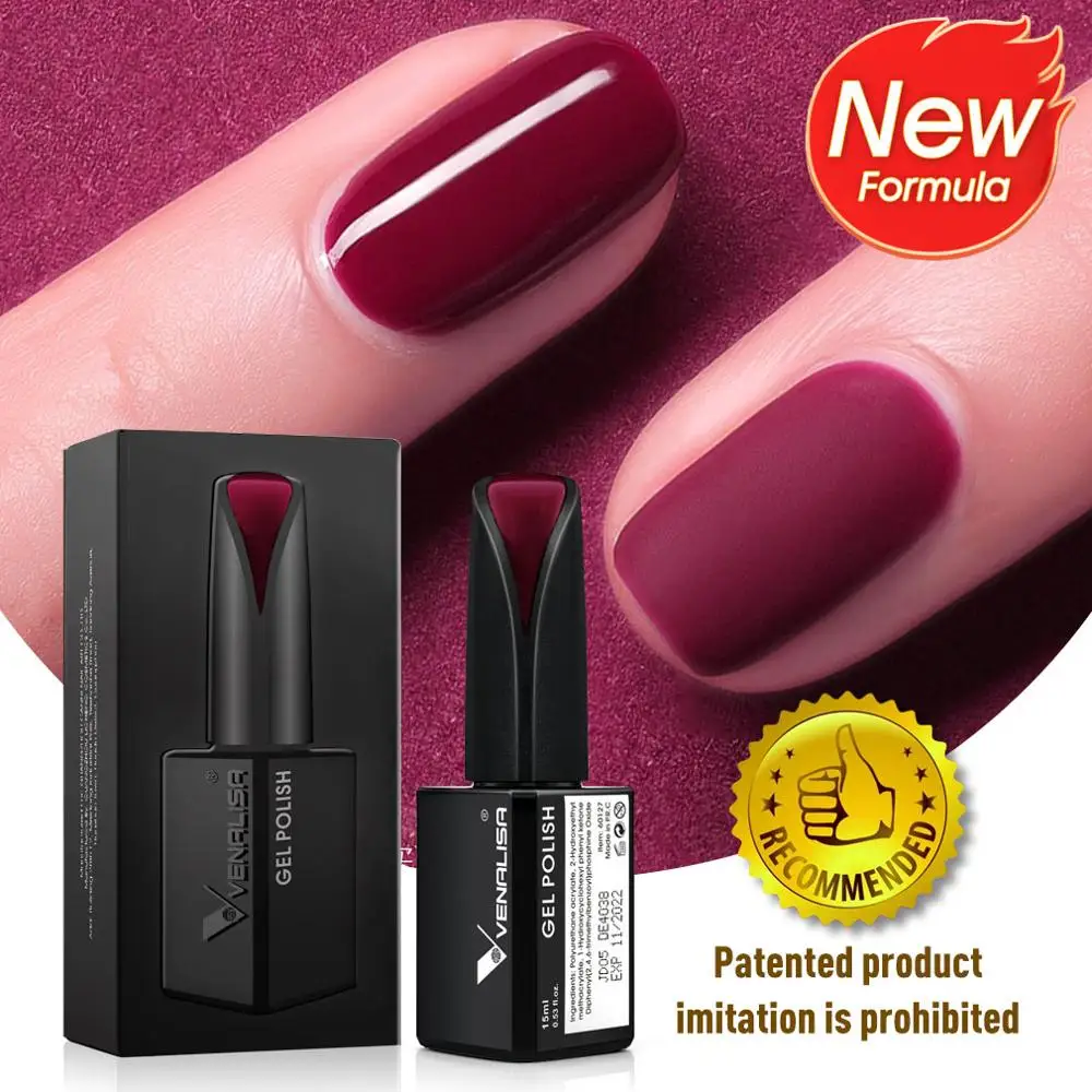 Venalisa 15ml de uñas de Gel POLACO Nueva del paquete de 12 Colores de esmalte para uñas de arte capa superior capa Base esmalte de uñas de Gel UV remoje manicura