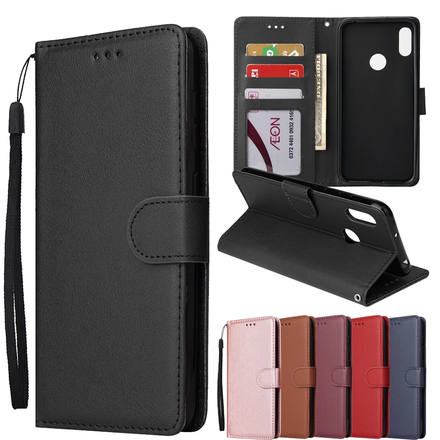 Huawei Y7 2019 case Classic Solid color Wallet Flip Leather cover For Coque Huawei Y7 2019 Y 7 Y7 Prime 2019 With Photo Frame huawei snorkeling case