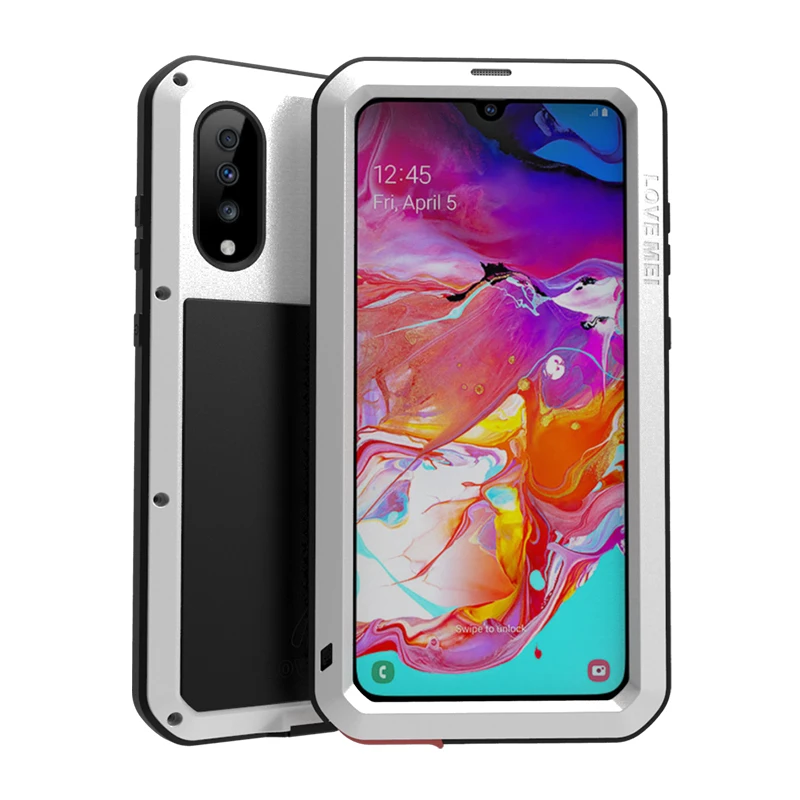 Чехол a70 металлический 360 Полный корпус защитный чехол для samsung Galaxy A70 чехол противоударный металлический задняя крышка для samsung A 70 чехлы - Цвет: White