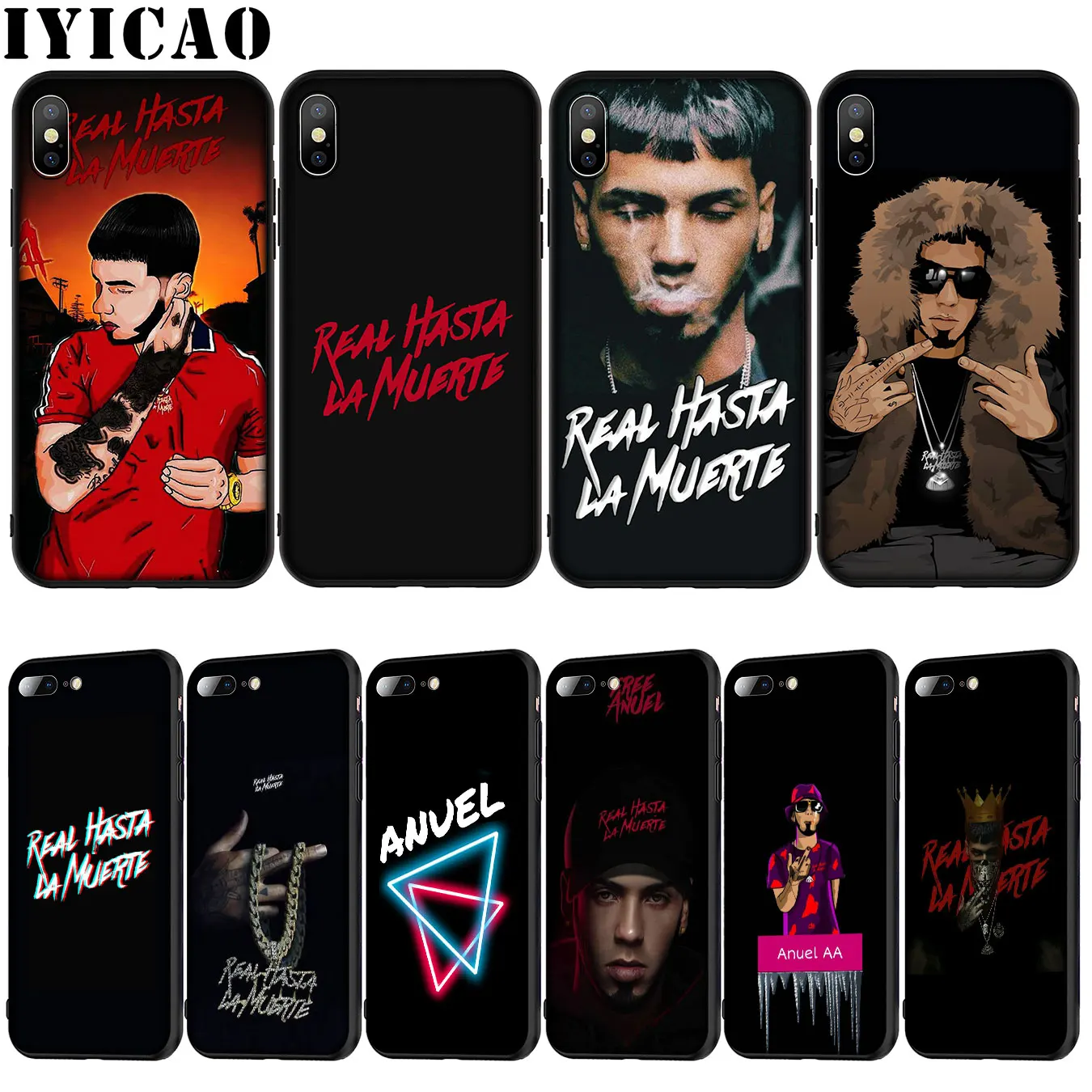 

IYICAO Anuel AA Rapper Soft Silicone Cover Case for iPhone XR X XS 11 Pro Max 10 6 6S 7 8 Plus 5 5S SE Phone Case