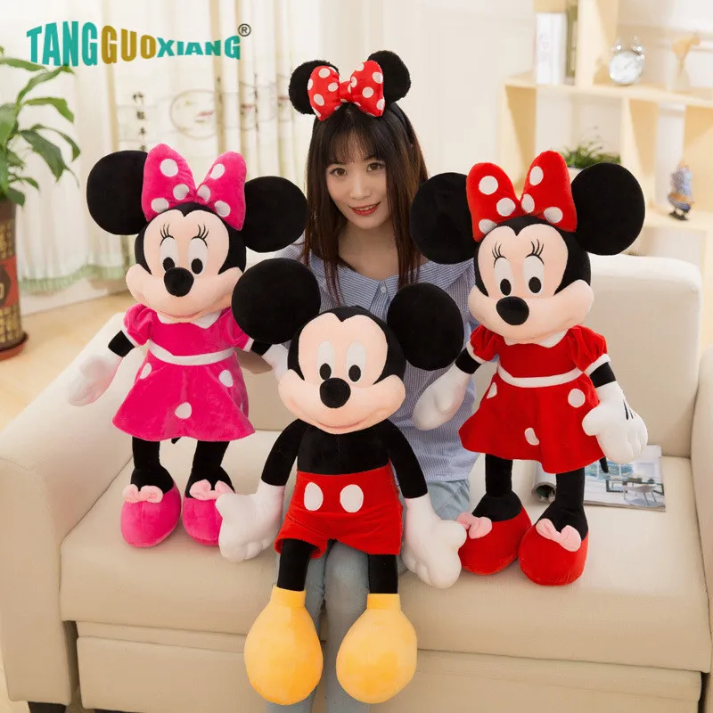 1pc 40-70cm New Lovely Mickey Mouse and Minnie Mouse Plush Toys Stuffed Cartoon Figure Dolls Kids Christmas Birthday gift