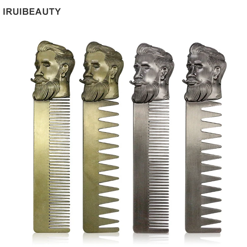 

New High Quality Cool Male Beard Shaping Template Lightweight Stainless Steel Beard Comb Men Portable Hair Beard Trim Tools
