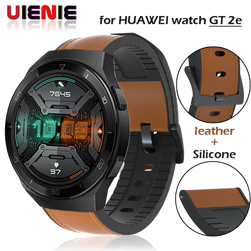 Кожаный силиконовый ремешок для часов Huawei GT 2e 2 46 мм GT2e honor magic Garmin vivoactive 4 amazfit GTR 47 |
