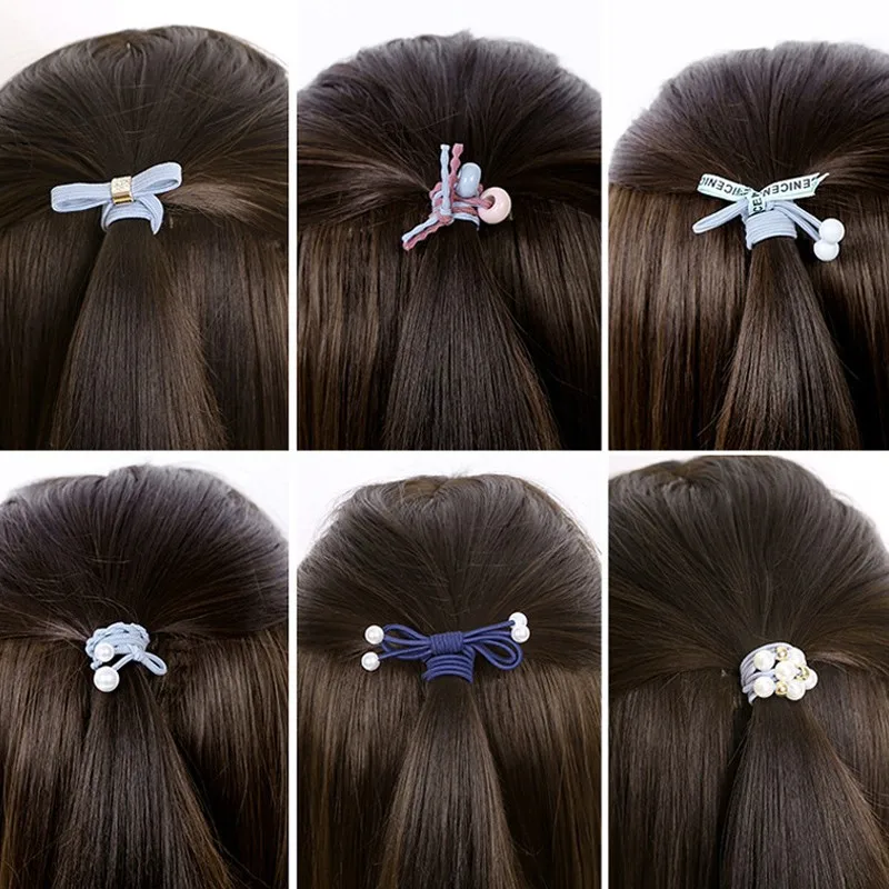 20/25 Pcs Scrunchies for Girls Hair Ties Pearl Elastic Hair Bands for Women Hair Holder Headbands Stretchy Hairbands Headwear