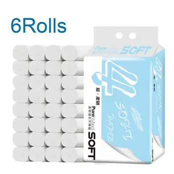 

6 Rolls 5-Layer Soft Bathroom Living Room Kitchen Office Toilet Paper Tissue Suitable for home bathroom, living room, toilet,etc