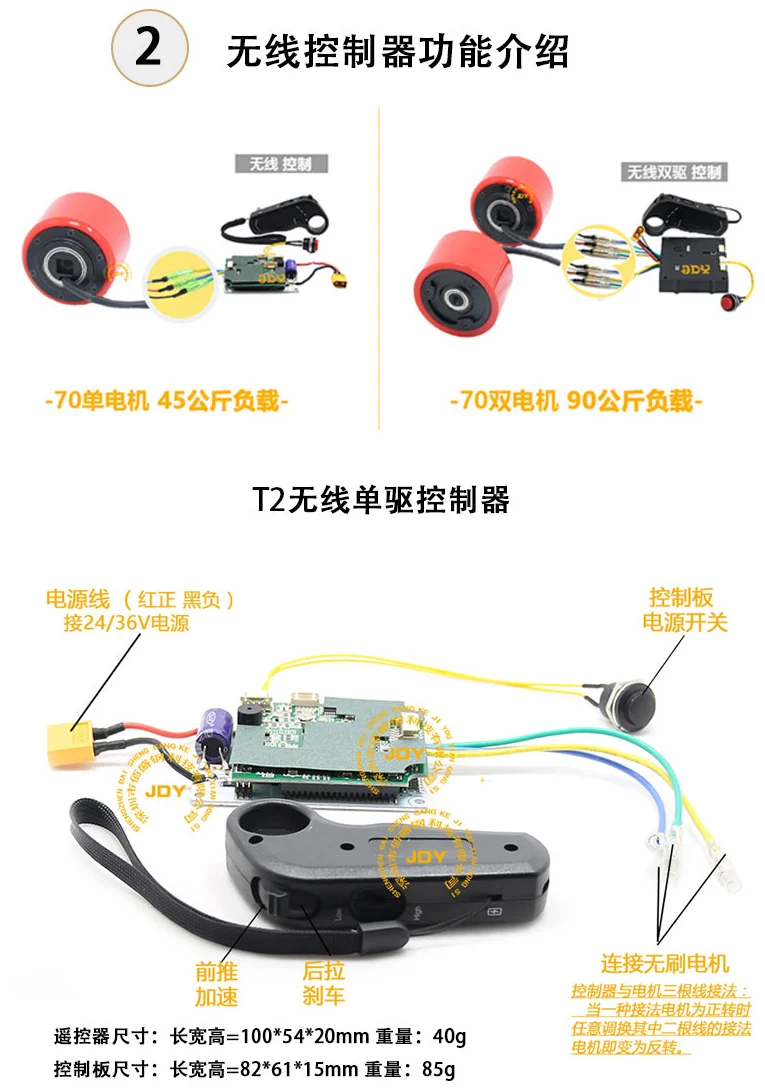 24 V/36 V 150 W-200 W DC бесщеточный скейтборд ступица скорости двигателя \ Высокая мощность, пульт дистанционного управления, проводной привод