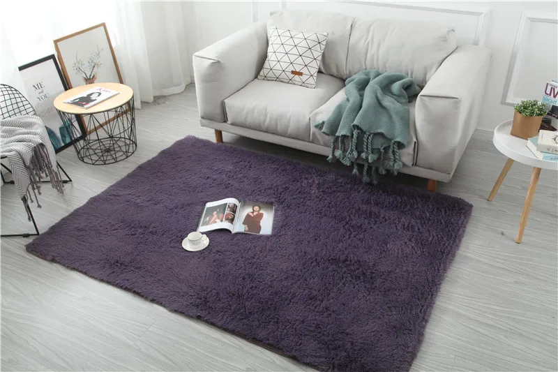 Modern Silk Wool Carpet Living Room Thicker Bathroom Non-slip Mat Area Rug for Living Room Soft Child Bedroom Mat