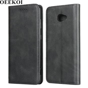

OEEKOI Calf Stripe Magnetic Snap Wallet Leather Case for Kyocera Basio4 KYV47