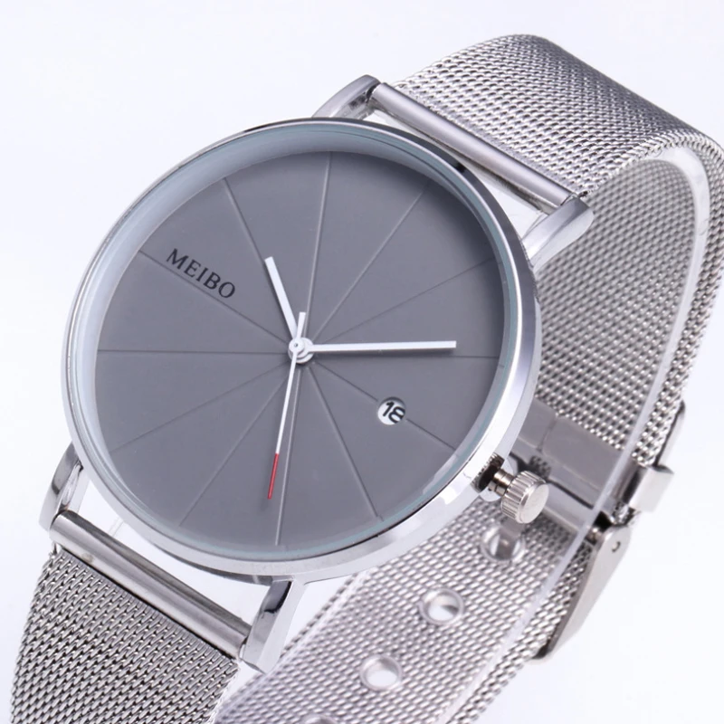 

Luxury Fashion Minimalist Mens Watch Ultra Thin Stainless Steel Mesh Band Watch Business Casual Quartz Watch relogio masculino