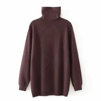 

Plus Size Casual Essential Sweaters Women 2019 Autumn Winter Fashion Loose TurtleNeck Long Sleeve Knitting Pullovers E1-A9540