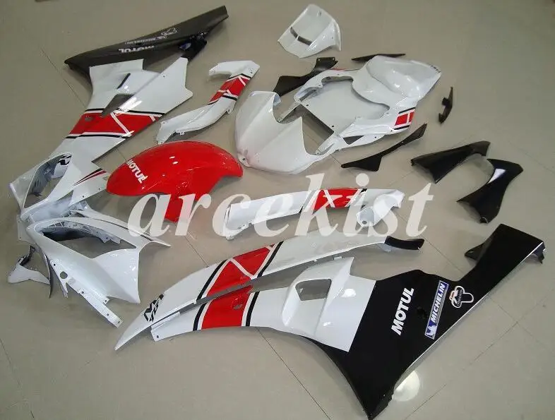 New ABS Injection Mold Motorcycle Fairings Kit Fairing set Fit For Yamaha YZF 600 R6 06 07 YZF-R6 2006 2007 Cool Red White