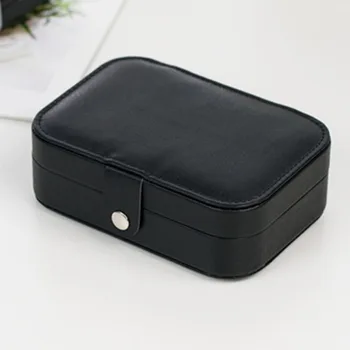 

Large Capacity Storage Case Portable Necklaces Earrings Display Holder With Mirror Jewelry Box Travel Multifunctional PU Leather