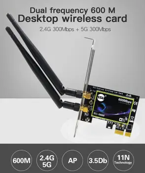 

Desktop Built-In Wireless Network Card Dual-Frequency 600M Wireless WIFI Network Card 2.4G/5G Supports AP Smoother Transmission